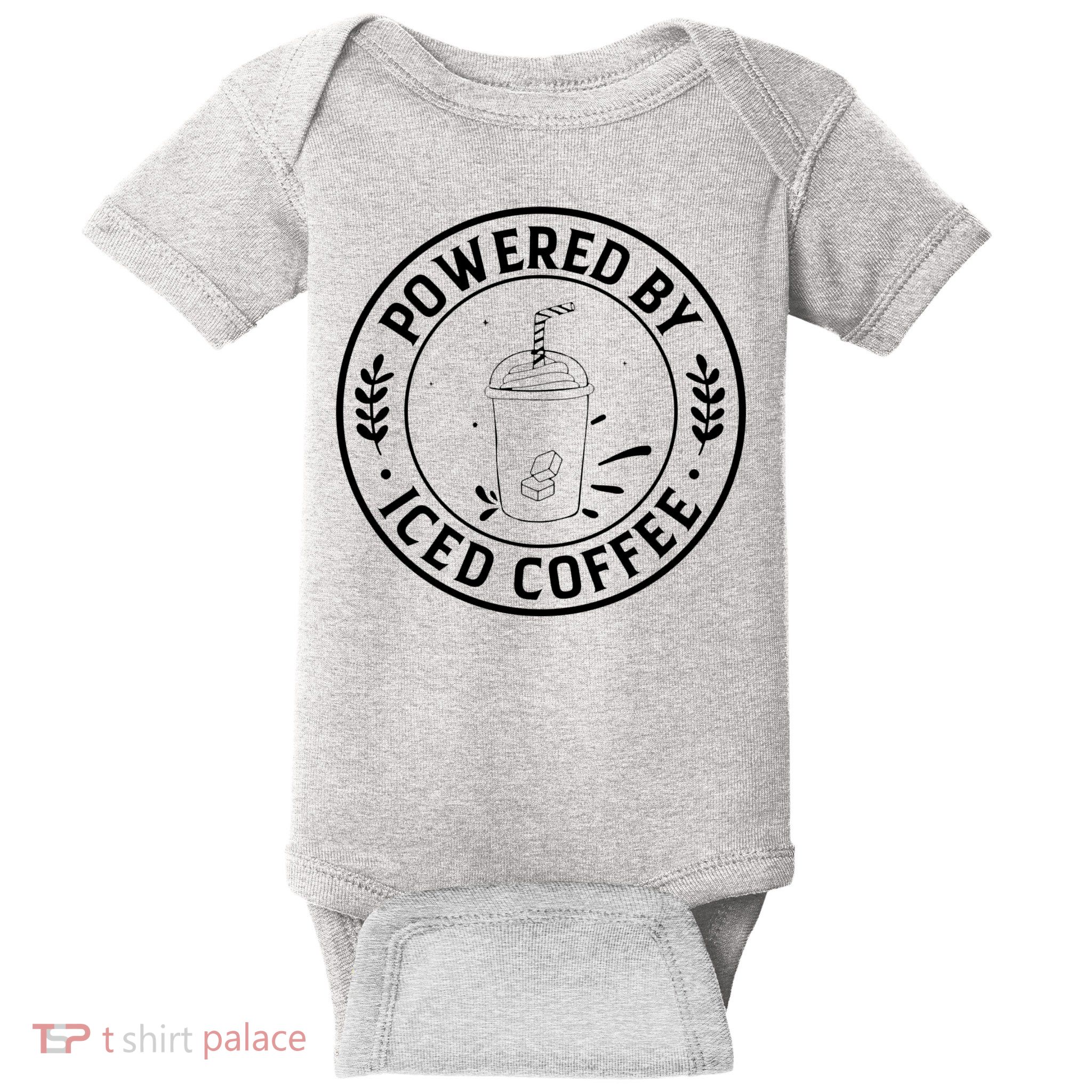 Powered By Iced Coffee Baby Bodysuit
