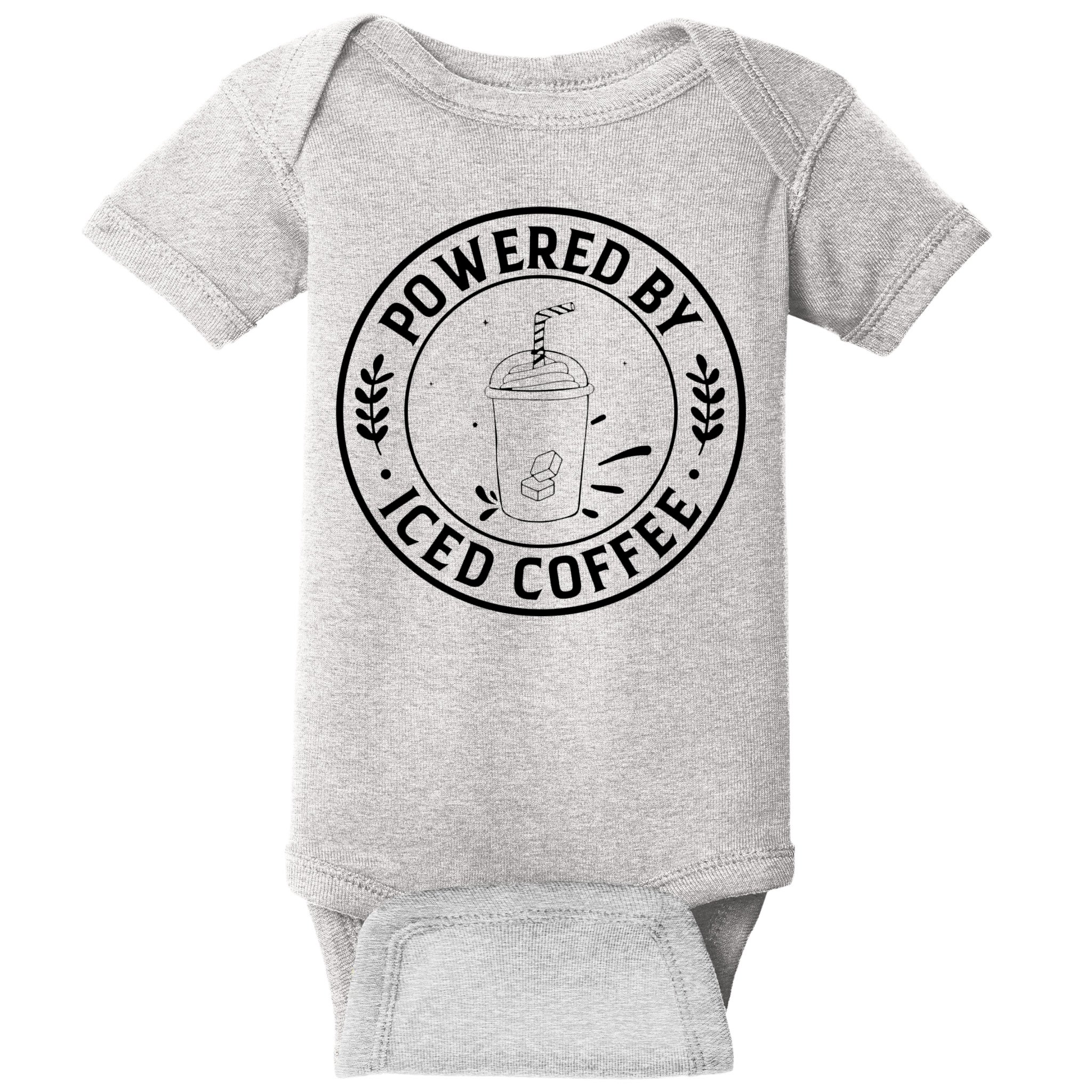 Powered By Iced Coffee Baby Bodysuit