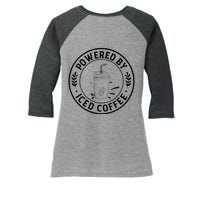 Powered By Iced Coffee Women's Tri-Blend 3/4-Sleeve Raglan Shirt