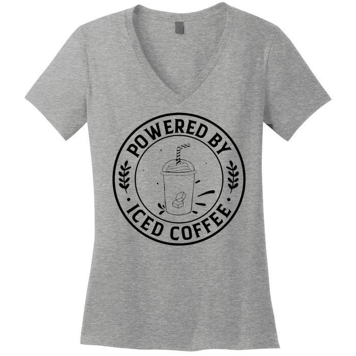 Powered By Iced Coffee Women's V-Neck T-Shirt