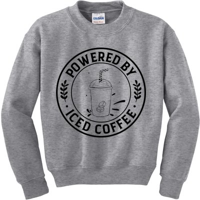 Powered By Iced Coffee Kids Sweatshirt
