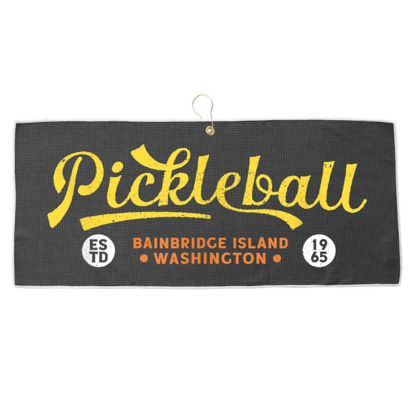 Pickleball Bainbridge Island 1965 – Vintage Pickleball Large Microfiber Waffle Golf Towel