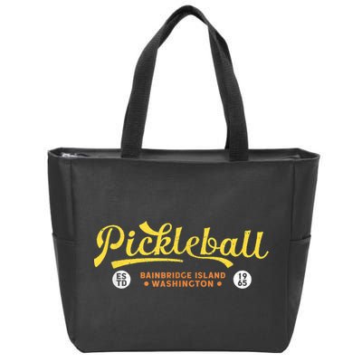Pickleball Bainbridge Island 1965 – Vintage Pickleball Zip Tote Bag