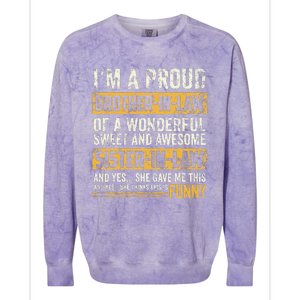 Proud Brother In Law Fathers Day Tee From Sister In Law Colorblast Crewneck Sweatshirt