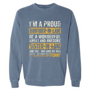 Proud Brother In Law Fathers Day Tee From Sister In Law Garment-Dyed Sweatshirt