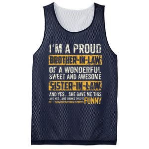 Proud Brother In Law Fathers Day Tee From Sister In Law Mesh Reversible Basketball Jersey Tank