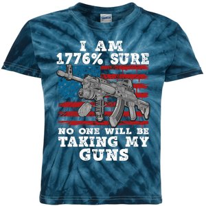 (Print Back) I Am 1776 % Sure No One Will Be Taking My Guns Kids Tie-Dye T-Shirt