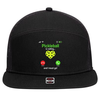 Pickle Ball Is Calling Team Gear & Player Funny Pickleball 7 Panel Mesh Trucker Snapback Hat