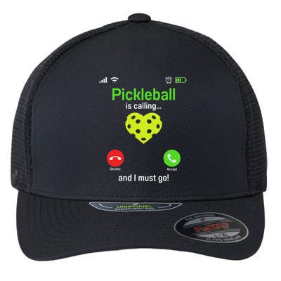 Pickle Ball Is Calling Team Gear & Player Funny Pickleball Flexfit Unipanel Trucker Cap