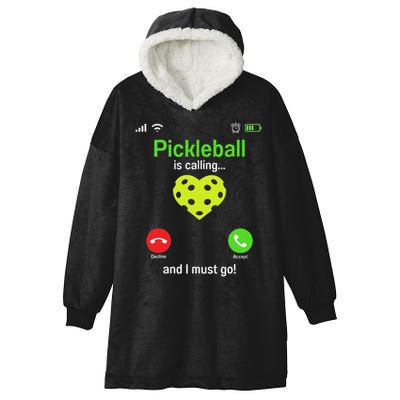 Pickle Ball Is Calling Team Gear & Player Funny Pickleball Hooded Wearable Blanket