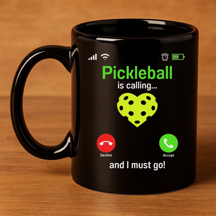 Pickle Ball Is Calling Team Gear & Player Funny Pickleball 11oz C Handle Ceramic Mug