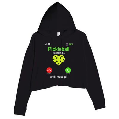Pickle Ball Is Calling Team Gear & Player Funny Pickleball Crop Fleece Hoodie