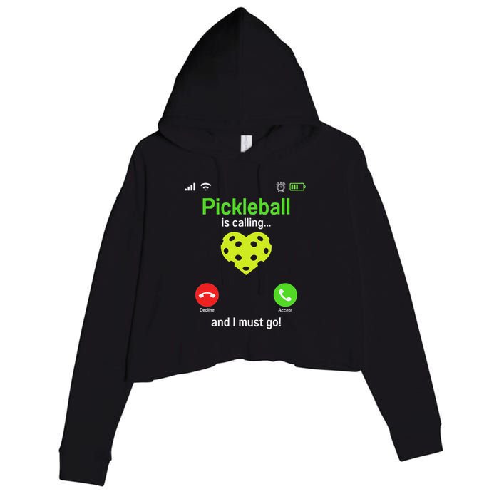Pickle Ball Is Calling Team Gear & Player Funny Pickleball Crop Fleece Hoodie
