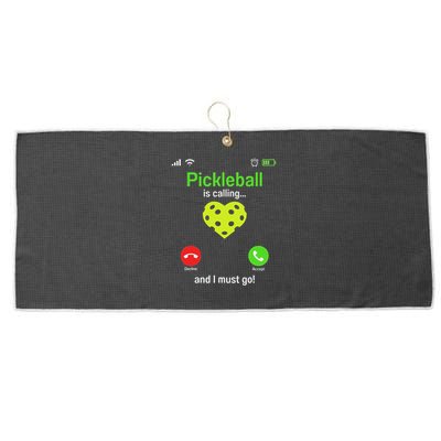 Pickle Ball Is Calling Team Gear & Player Funny Pickleball Large Microfiber Waffle Golf Towel