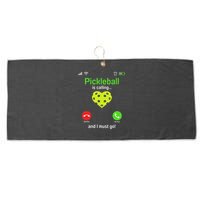 Pickle Ball Is Calling Team Gear & Player Funny Pickleball Large Microfiber Waffle Golf Towel