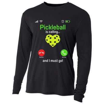 Pickle Ball Is Calling Team Gear & Player Funny Pickleball Cooling Performance Long Sleeve Crew