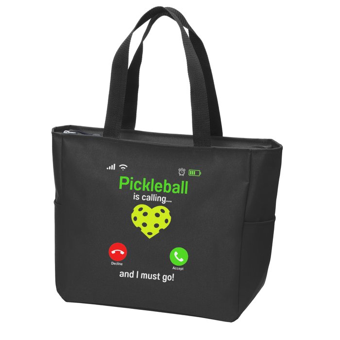 Pickle Ball Is Calling Team Gear & Player Funny Pickleball Zip Tote Bag