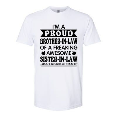 Proud Brother In Law Of Awesome Sister In Law Brotherinlaw Softstyle® CVC T-Shirt