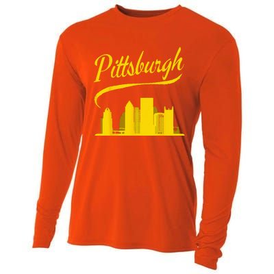 Pittsburgh Born In PA From PGH Pennsylvania Burgh Mom Dad Cooling Performance Long Sleeve Crew