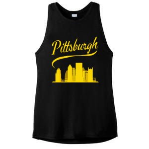 Pittsburgh Born In PA From PGH Pennsylvania Burgh Mom Dad Ladies PosiCharge Tri-Blend Wicking Tank