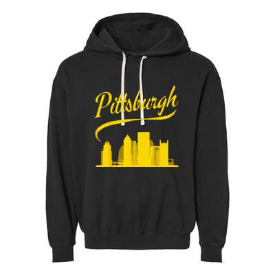 Pittsburgh Born In PA From PGH Pennsylvania Burgh Mom Dad Garment-Dyed Fleece Hoodie