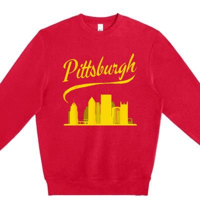 Pittsburgh Born In PA From PGH Pennsylvania Burgh Mom Dad Premium Crewneck Sweatshirt