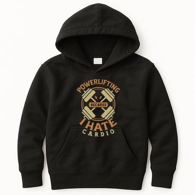 Powerlifting because I hate cardio for a Gym weightlifting Kids Hoodie