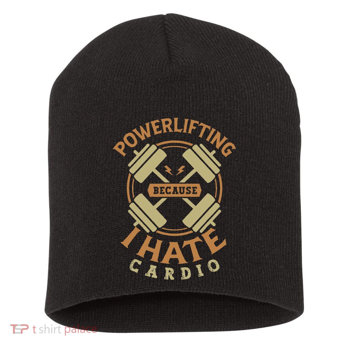 Powerlifting because I hate cardio for a Gym weightlifting Short Acrylic Beanie