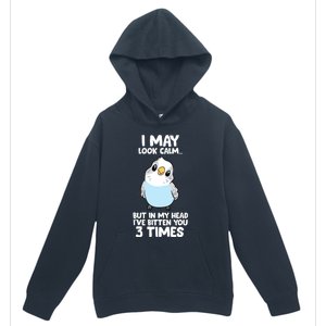 Parakeet Bird In My Head IVe Bitten You 3 Times Budgie Bird Urban Pullover Hoodie