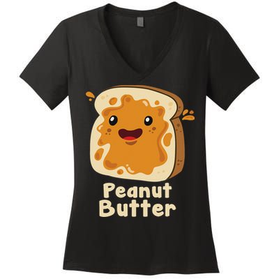 Peanut Butter & Jelly Matching Couple Halloween Best Friends Women's V-Neck T-Shirt