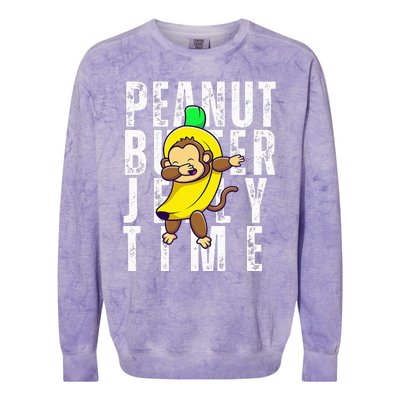 Peanut Butter Jelly Time Monkey Dancing In A Banana Suit Colorblast Crewneck Sweatshirt