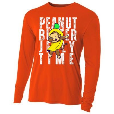 Peanut Butter Jelly Time Monkey Dancing In A Banana Suit Cooling Performance Long Sleeve Crew