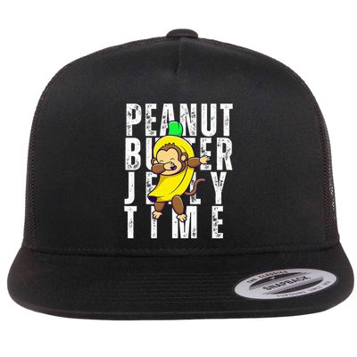 Peanut Butter Jelly Time Monkey Dancing In A Banana Suit Flat Bill Trucker Hat