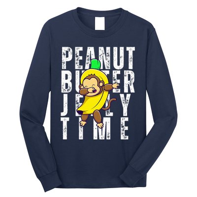 Peanut Butter Jelly Time Monkey Dancing In A Banana Suit Long Sleeve Shirt