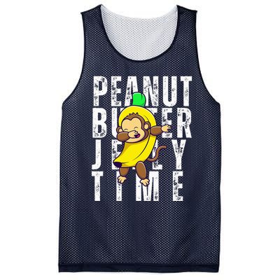 Peanut Butter Jelly Time Monkey Dancing In A Banana Suit Mesh Reversible Basketball Jersey Tank