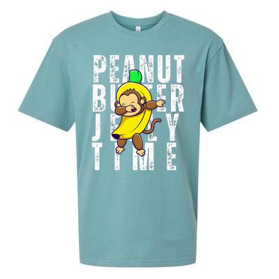 Peanut Butter Jelly Time Monkey Dancing In A Banana Suit Sueded Cloud Jersey T-Shirt