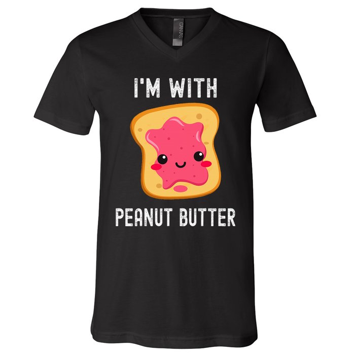 Peanut Butter Jelly Matching Couples His & Hers V-Neck T-Shirt