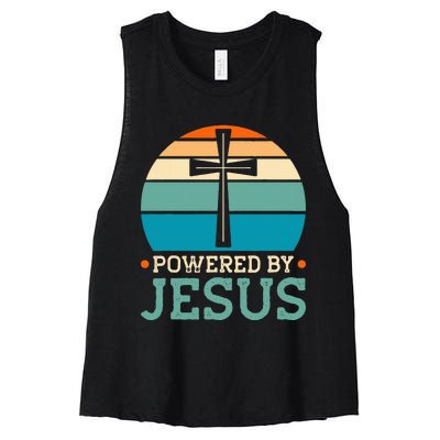 Powered By Jesus Women's Racerback Cropped Tank