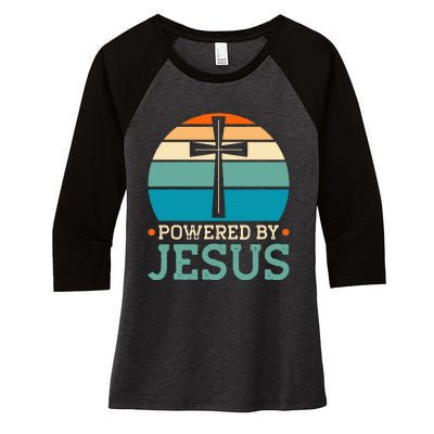 Powered By Jesus Women's Tri-Blend 3/4-Sleeve Raglan Shirt