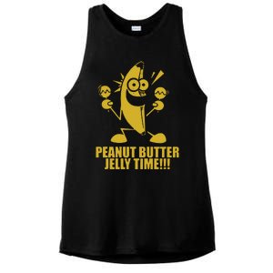 Peanut Butter Jelly Time Banana Ladies PosiCharge Tri-Blend Wicking Tank