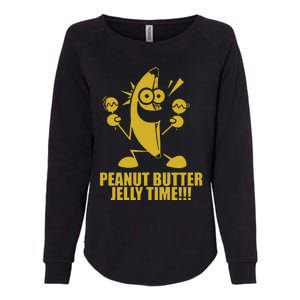 Peanut Butter Jelly Time Banana Womens California Wash Sweatshirt