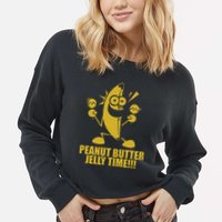 Peanut Butter Jelly Time Banana Cropped Pullover Crew