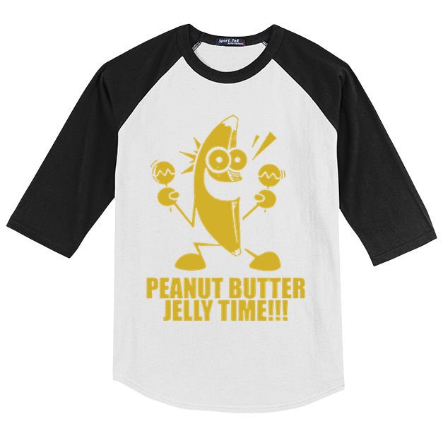 Peanut Butter Jelly Time Banana Kids Colorblock Raglan Jersey
