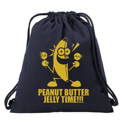 Peanut Butter Jelly Time Banana Drawstring Bag
