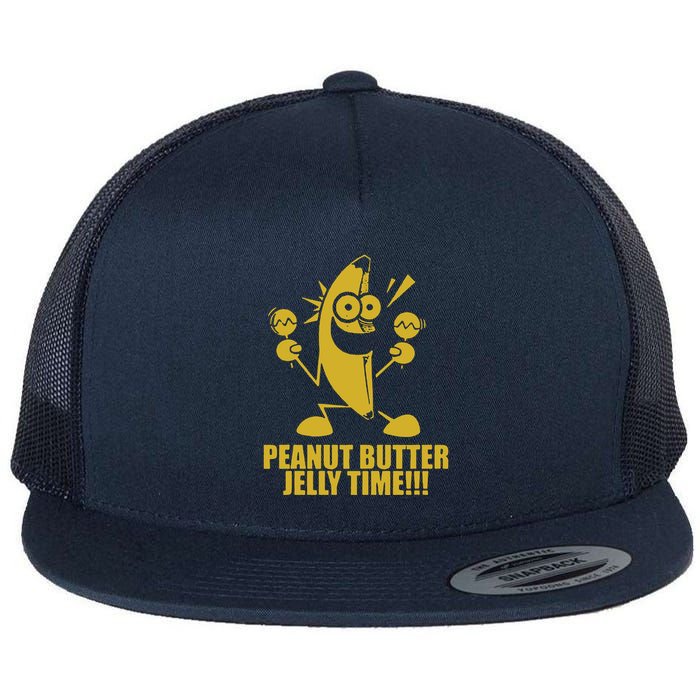 Peanut Butter Jelly Time Banana Flat Bill Trucker Hat