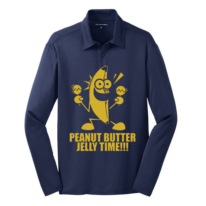 Peanut Butter Jelly Time Banana Silk Touch Performance Long Sleeve Polo