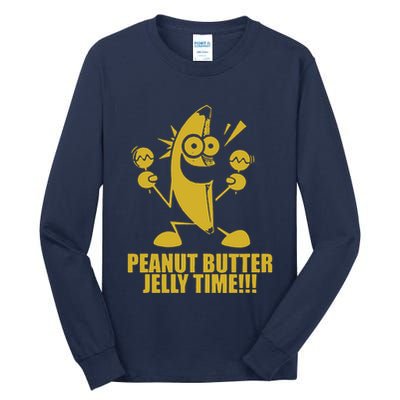 Peanut Butter Jelly Time Banana Tall Long Sleeve T-Shirt