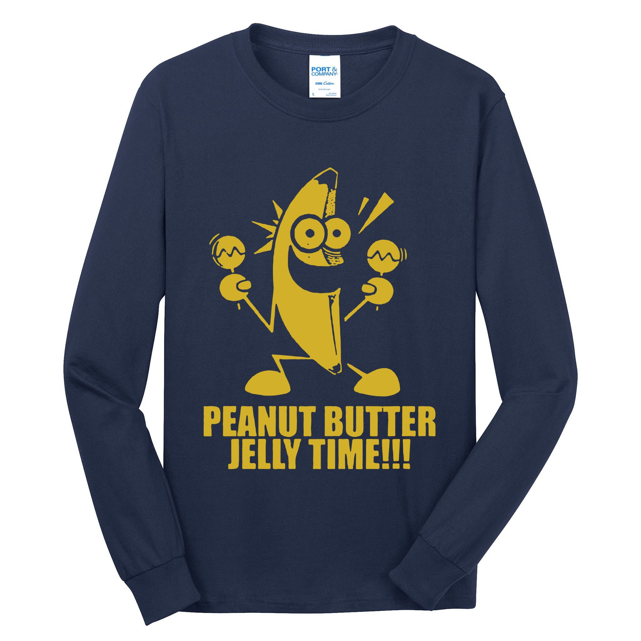 Peanut Butter Jelly Time Banana Tall Long Sleeve T-Shirt
