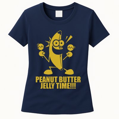 Peanut Butter Jelly Time Banana Womens T-Shirt