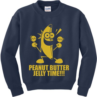 Peanut Butter Jelly Time Banana Kids Sweatshirt